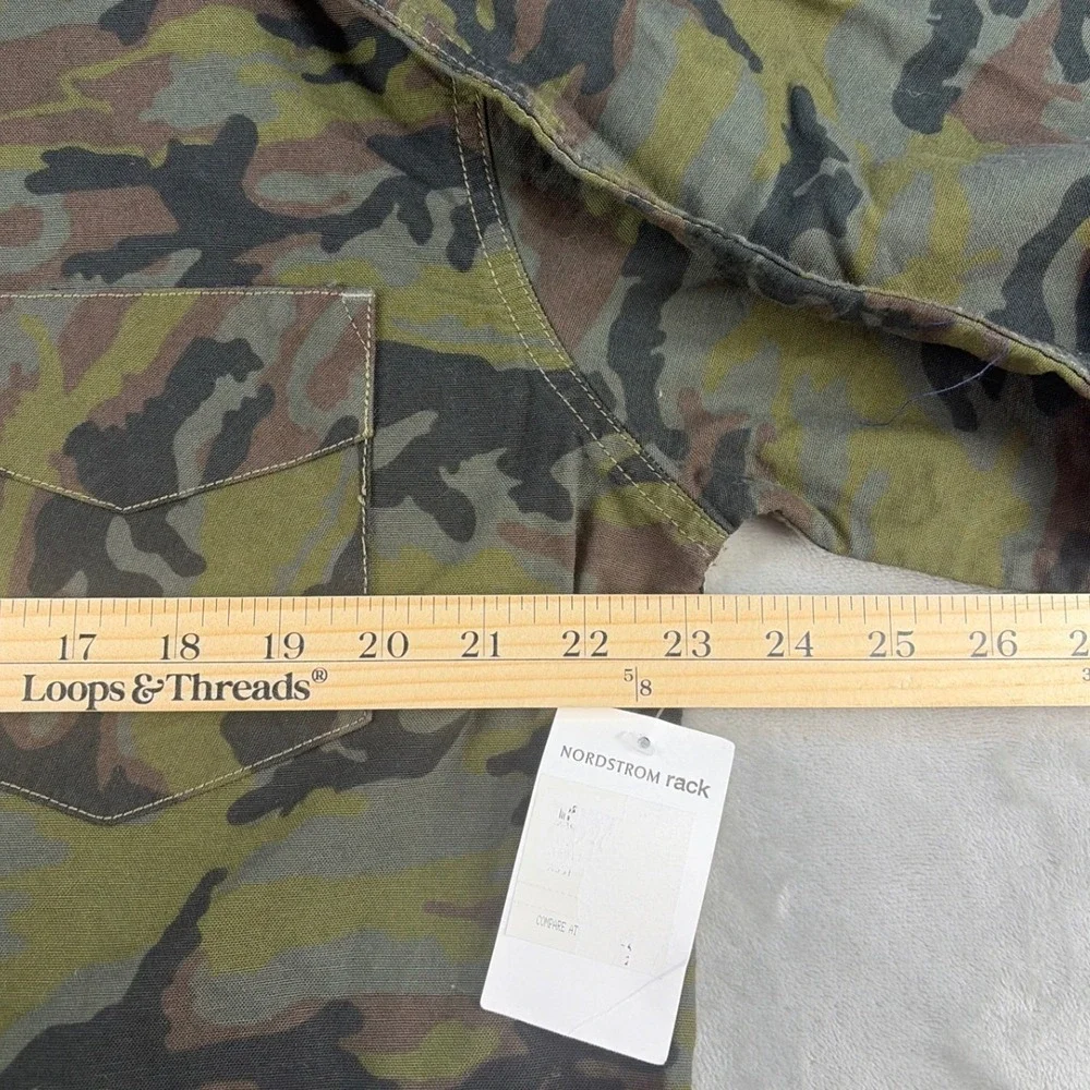 Levi's Button-Down Shirt Mens XL Camo Green Long Sleeve Cotton NEW